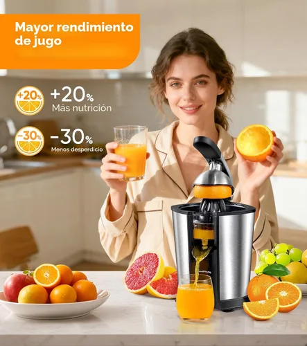 Miniatura 2 de exprimidor de naranja eléctrico, exprimidor de cítricos con 2 conos y mango de agarre suave para exprimir sin esfuerzo, máquinas extractoras de jugo