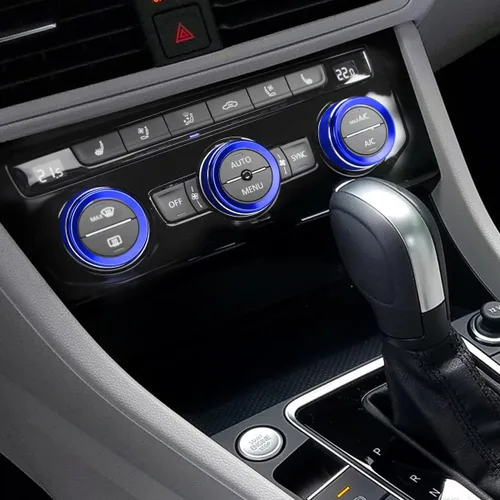 Miniatura 3 de Cubiertas de perillas de aire acondicionado Auovo compatibles con accesorios Volkswagen VW Tiguan Taos Jetta Passat Atlas Golf R Beetle, aleación