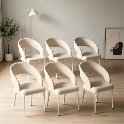 Miniatura 22 de Juego de 2 sillas de comedor, sillas de escritorio modernas, silla decorativa tapizada con respaldo curvado con patas de metal para oficina en casa