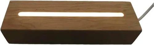Miniatura 4 de QOMOLANGMA Base de exhibición de luces LED en blanco para grabar, base de lámpara LED de madera, interruptor de cable USB, luz nocturna moderna