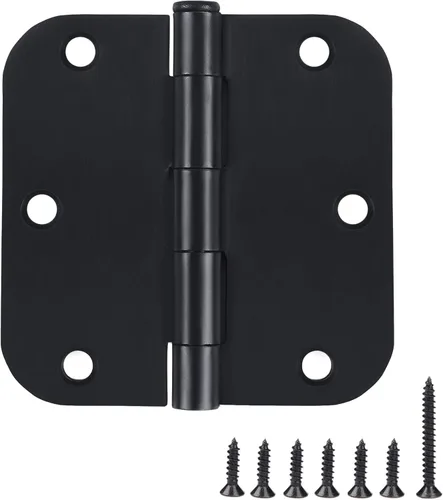 Miniatura 8 de Bisagra de puerta de 3 1/2 pulgadas, paquete de 18 bisagras redondeadas para puerta, latón pulido, bisagras de 3.5 x 3.5 pulgadas para puertas