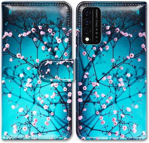 Miniatura 23 de Bcov Funda para Revvl V+ 5G, diseño de pájaro negro y verde con tapa para teléfono con ranura para tarjetero y soporte para T-Mobile ReVVL V Plus 5G