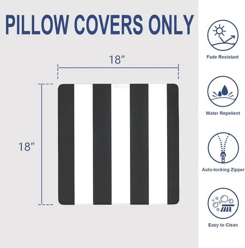 Miniatura 660 de Juego de 2 almohadas para exteriores de 16 x 16 pulgadas, repelentes al agua con interiores, para muebles de patio, hogar, jardín, geometría bohemia