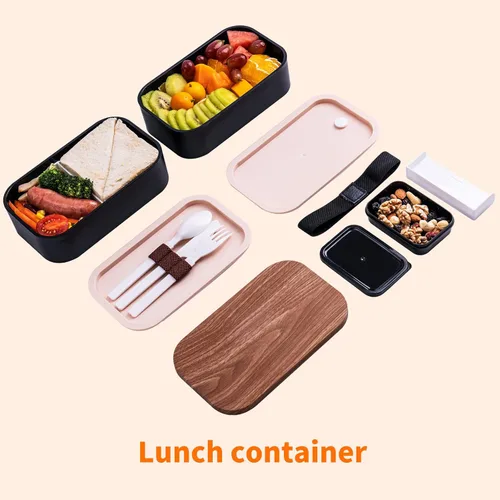 Miniatura 4 de Bento Box - Lonchera para adultos a prueba de fugas, 54 onzas, color negro