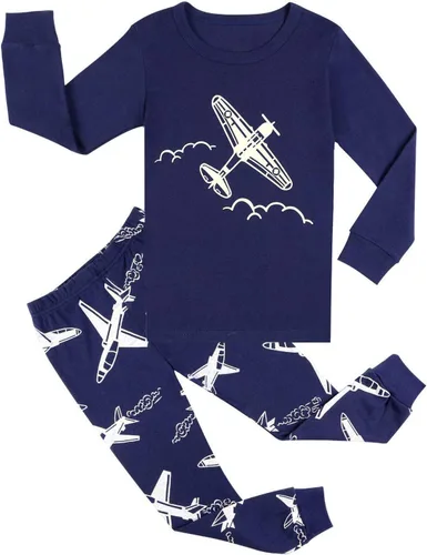 Miniatura 15 de Little Hand Pijamas para niños pequeños, Monster Truck 100% algodón, dinosaurio para niños, 2 piezas, ropa de dormir, conjuntos de ropa de dormir