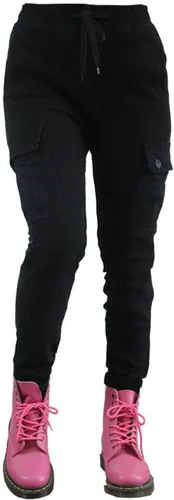 Miniatura 5 de Pantalones de motocicleta para mujer, leggings con relleno extraíble, detalles de bolsillo grande para aventura (color negro, talla: XXS)