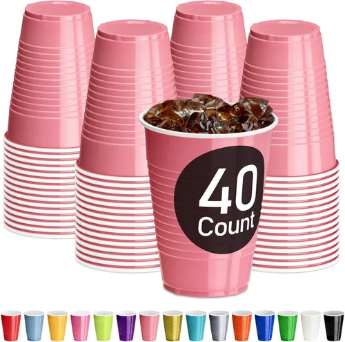 Miniatura 30 de DecorRack - Vasos desechables y reutilizables de 12 onzas para fiestas de cumpleaños, despedidas de soltera, campamentos, eventos en interiores y al