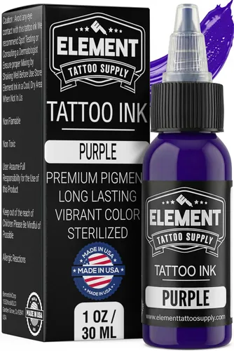 Miniatura 32 de Element Tattoo Supply - Tinta de tatuaje negra prémium - Tinta de tatuaje profesional y suministros para contorno, sombreado y mezcla - Tinta