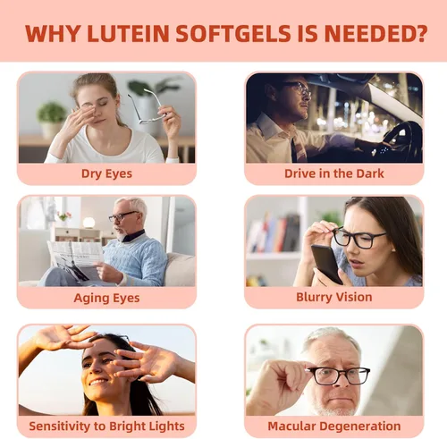 Miniatura 5 de Cápsulas blandas de suplemento de luteína y zeaxantina: vitaminas y suplementos para los ojos con vitaminas C, E, Omega 3, luteína y zeaxantina