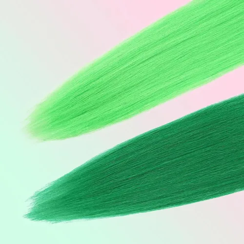 Miniatura 6 de Extensiones de cabello para trenzar verde+verde claro, preestiradas, 2 paquetes, con cabello plumoso pre-trenzado, extensiones de cabello