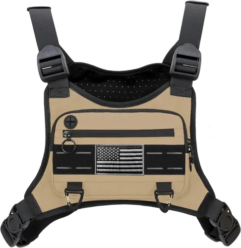Miniatura 11 de Muserise Bolsa de Pecho Deportiva Para Hombres y Mujeres, Resistente al Agua, Ligera, Paquete de Pecho Frontal, Bolsa de Chaleco para Correr Con