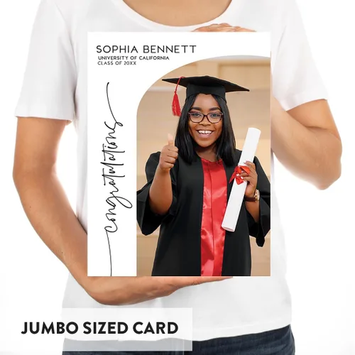Miniatura 4 de Andaz Press Tarjeta fotográfica de graduación jumbo personalizada de 8.5 x 11 pulgadas con sobre, tarjeta de felicitación personalizada de clase