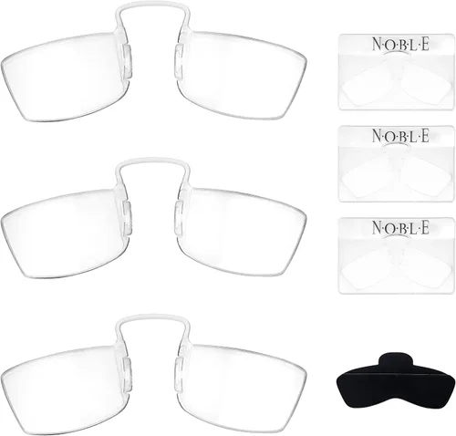 Noble - Gafas de lectura pequeñas (paquete de 3) – Lectores sin montura con 3 portatarjetas de crédito y 1 funda para teléfono celular – Trucos con