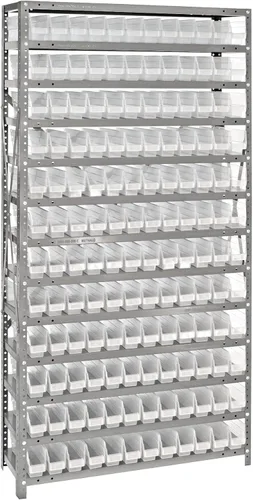 Miniatura 495 de Quantum QSBU-245BK Heavy Duty Shelving Unit with (7) Shelves and (24) QUS245 Black Bins for Garage Warehouse Storage Distribution 400 lb Load