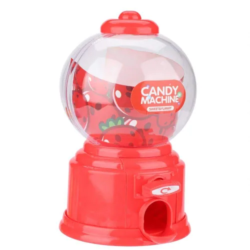 Fdit Máquina portátil de caramelo para niños Mini dispensador de bolas de goma de plástico Regalo de jardín de infantes para niños (rojo)