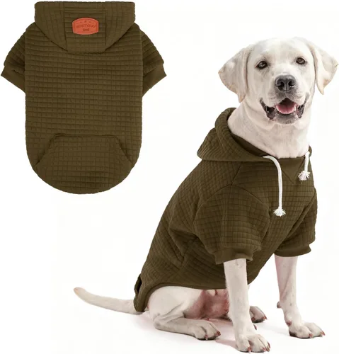 Miniatura 64 de BEAUTYZOO Sudadera con capucha para perro pequeño con bolsillos, ropa para perros pequeños y medianos, niño y niña, abrigos de algodón laminado tipo