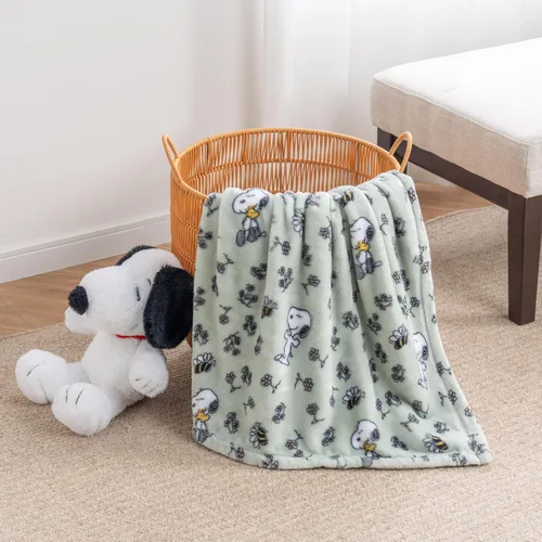 Miniatura 8 de Manta de lana Berkshire Blanket Peanuts® VelvetLoft® Caracteres lindos de Snoopy, manta de felpa de Peanuts Snoopy y Woodstock con nuevas flores