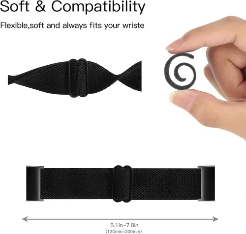Miniatura 3 de YONWORTH - Banda elástica ajustable para reloj compatible con Fitbit Charge 2. Correa de nailon elástica, suave para muñecas. Pulsera deportiva