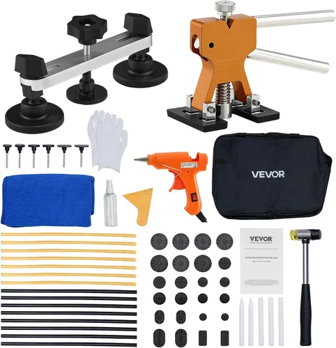 Miniatura 16 de VEVOR - Kit para eliminar abolladuras, reparación sin pintura, de acero inoxidable, para abolladuras menores, de puerta y daños por granizo, 117