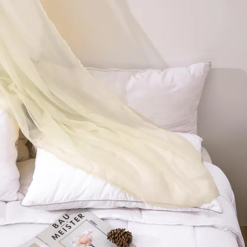 Miniatura 2 de Cortinas de Dosel para Cama de 144 Pulgadas de Largo, Cortinas de Dosel Transparentes Beige para Cama, Dosel de Cama para Niños y Adultos, Cortinas