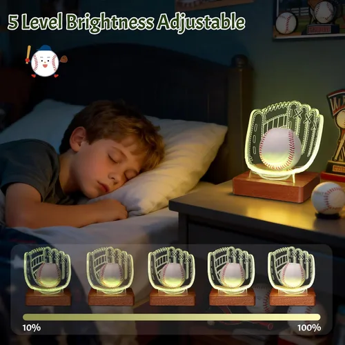 Miniatura 8 de CoolGift Mart Soporte de exhibición de guantes de béisbol con luz