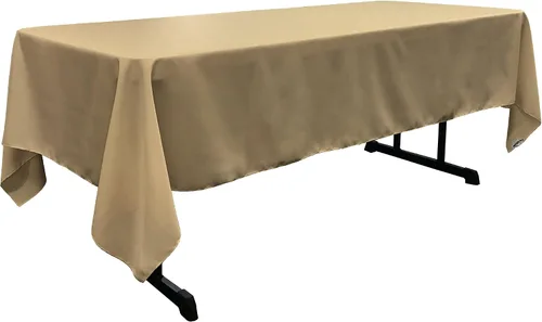 Miniatura 188 de LA Linen Mantel rectangular lavable de popelín de poliéster, resistente a las manchas y a las arrugas, cubierta de mesa 60x84, mantel de tela
