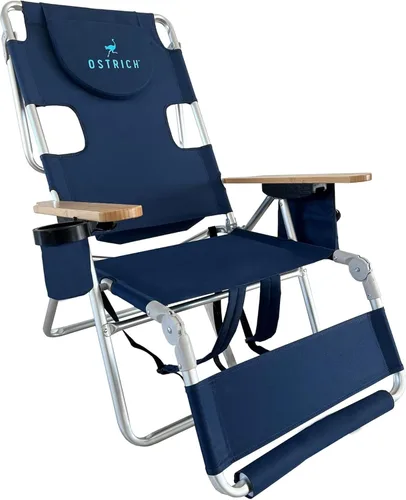 Miniatura 18 de Ostrich 3N1 Silla reclinable ligera para césped, playa, reclinable con reposapiés, Muebles de exterior para patio, balcón, patio trasero o porche