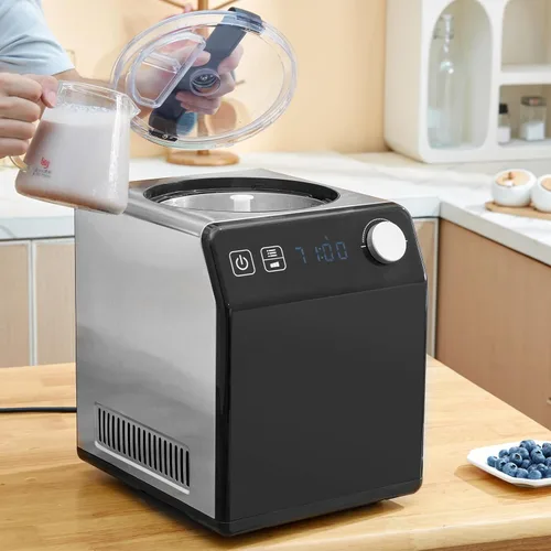 Miniatura 8 de VEVOR Máquina Automática Vertical de Helados con Compresor Incorporado, 1 Cuarto de Galón Sin Pre-congelación Fabricadora de Gelato y Máquina