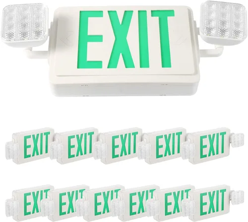 Miniatura 10 de SPECTSUN - Paquete de 8 luces LED de salida de emergencia con batería de respaldo, luces de salida de emergencia con cable comercial estándar de EE.