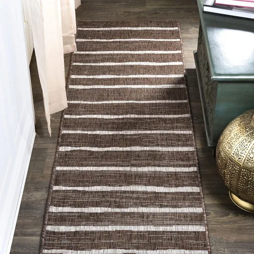 Miniatura 24 de JONATHAN Y SMB125D-210 - Alfombra de pasillo para interiores/exteriores, diseño bereber a rayas, fácil de limpiar, de alto tráfico, apta