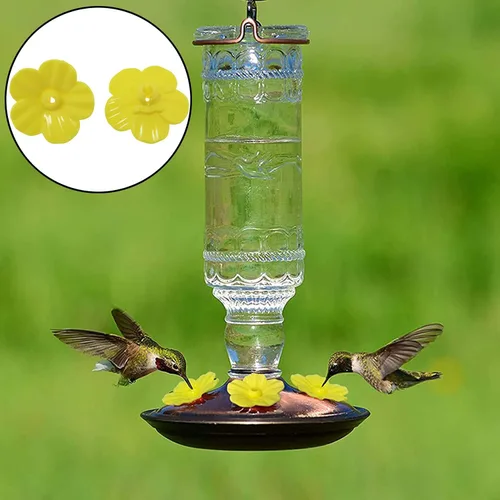Miniatura 3 de E-outstanding Comedero colgante para colibríes, 10 unidades, puertos de alimentación, piezas de repuesto para comedero colgante de colibríes