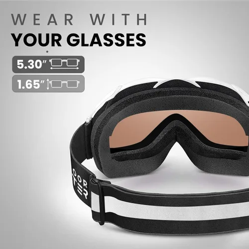 Miniatura 63 de OutdoorMaster OTG Gafas de esquí – Gafas sobre lentes para esquí y snowboard para hombres, mujeres y jóvenes – 100% de protección UV A1-vlt 46%