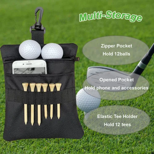 Miniatura 3 de Bolsa de tee de golf CORECISE, bolsa de bolas de golf con cierre, bolsa de accesorios para hombres
