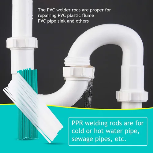 Miniatura 6 de 100 varillas de soldadura de plástico de 7.9 pulgadas, varillas de reparación de soldador de plástico PP/PVC/PPR para parachoques de automóvil