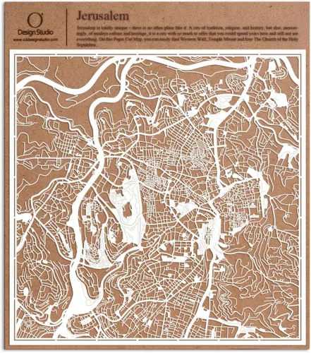Miniatura 65 de O3 Design Studio Aberdeen - Mapa de papel cortado en papel blanco de 12 x 12 pulgadas