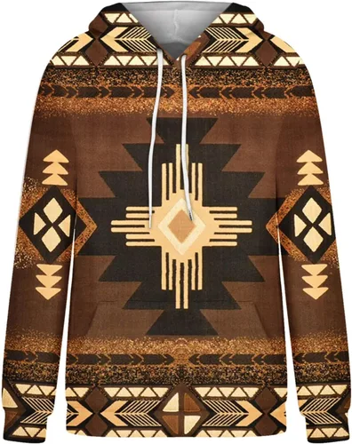 Miniatura 3 de Sudaderas con capucha azteca occidental para mujer, sudaderas de manga larga con gráficos vintage, camisetas de vaquera, ropa 2023