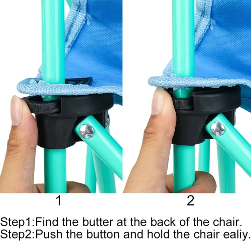 Miniatura 7 de KABOER Silla plegable para césped y camping para niños con portavasos y bolsa de transporte, sillas de camping para niños Dinosaurio