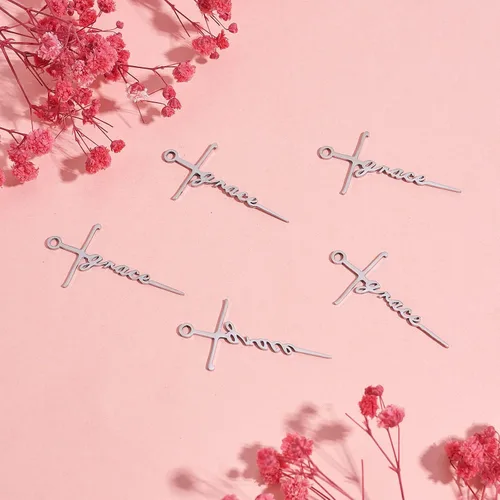 Miniatura 4 de Colgante de cruz de gracia, 10 piezas, collar de acero inoxidable para hacer regalos de joyería religiosa cristiana