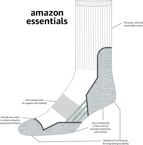 Miniatura 2 de Tienda Essentials Calcetines de senderismo acolchados cómodos para mujer, 3 pares