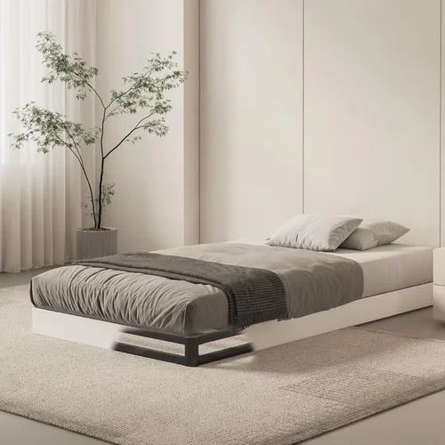 Miniatura 7 de Base de cama tamaño Queen con somier, perfil bajo de 5 pulgadas, base de colchón de metal de servicio pesado de 3000 libras con funda de tela, fácil