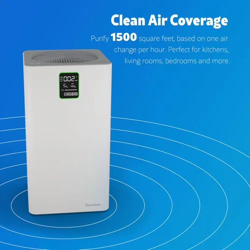 Miniatura 2 de Kenmore PM3020 Purificadores de Aire con Filtro HEPA H13 Verdadero, Cubre Hasta 1500 Pies Cuadrados, Sistema de Filtración HEPA de 3 Etapas