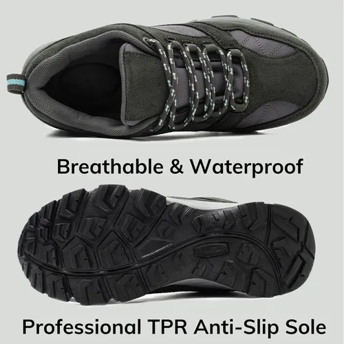 Miniatura 4 de COTTIMO Zapatos de senderismo para mujer, impermeables, cómodos, ligeros, antideslizantes, transpirables, para trabajo al aire libre