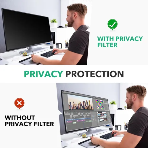 Miniatura 2 de Paquete de 2 pantallas de privacidad de computadora de 34 pulgadas para monitor de pantalla ancha de relación de aspecto 21:9, protección ocular