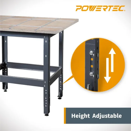 Miniatura 3 de POWERTEC Soporte de herramientas, soporte de mesa de enrutador resistente de 400 libras con pies de nivelación ajustables para sierra ingletadora