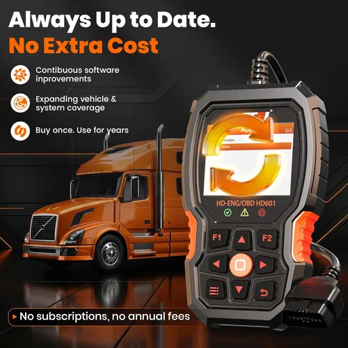 Miniatura 9 de ANCEL Escáner de Camión Resistente HD601 Herramienta de Diagnóstico de Sistema Completo para Diésel Compatible con Cummins, Detroit, Freightliner