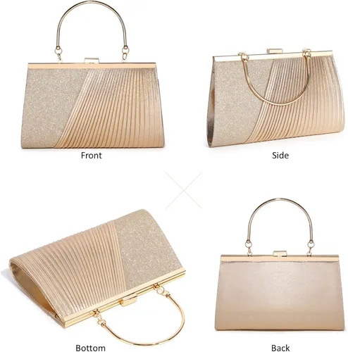 Miniatura 4 de Bolsos de noche para mujer con lentejuelas y purpurina bolsos de mano para mujer bolso de sobre bolso formal de boda fiesta de graduación