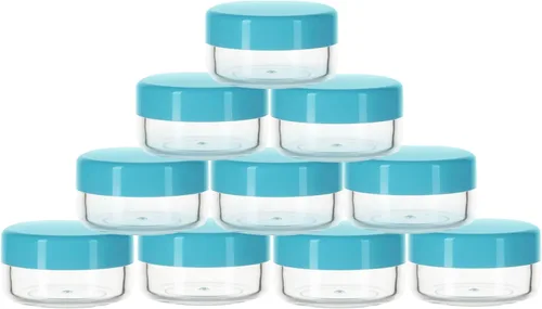 Miniatura 15 de Contenedor de muestra de 10 gramos con tapas, 10 paquetes de tarros de muestra, pequeño contenedor de viaje cosmético para maquillaje, loción