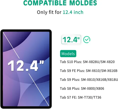 Miniatura 2 de apiker [Paquete de 2] Protector de pantalla para Samsung Galaxy Tab S10 Plus/S9 Plus/S9 FE Plus/S7 FE 5G/S8 Plus de 12.4 pulgadas, vidrio templado