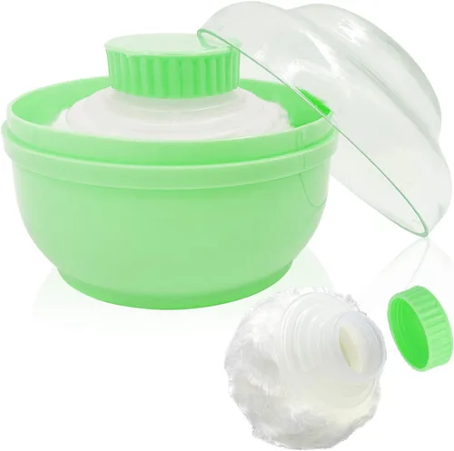 Miniatura 13 de Caja de soplo de polvo de bebé sin BPA, grande de 2.8 pulgadas, estuche de polvo esponjoso para después del baño, contenedor de polvo