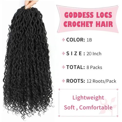 Miniatura 94 de Alicoco Goddess Locs Cabello de Ganchillo 12 Pulgadas 8 Paquetes Rastas Sintéticas de Ganchillo Para Mujeres Rastas Suaves Boho Pre-enrolladas River